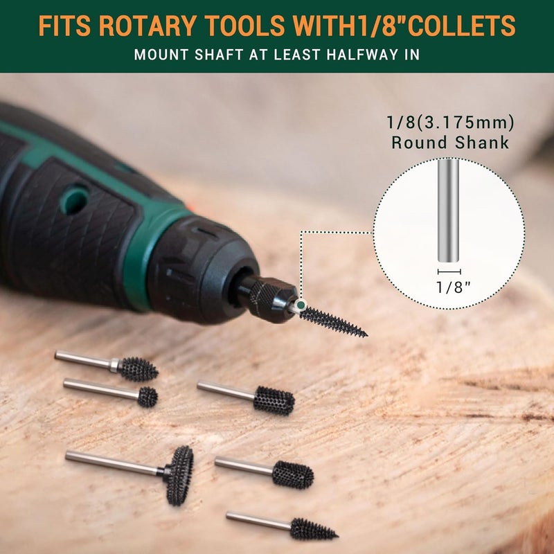 ToolTrek Store رأس دوار مدبب مع spikes شديدة، 1⁄8" عمود، خشن جداً - ملحق نجارة لدريمل، فوردوم، ديوالت، ميلووكي. - Image 5